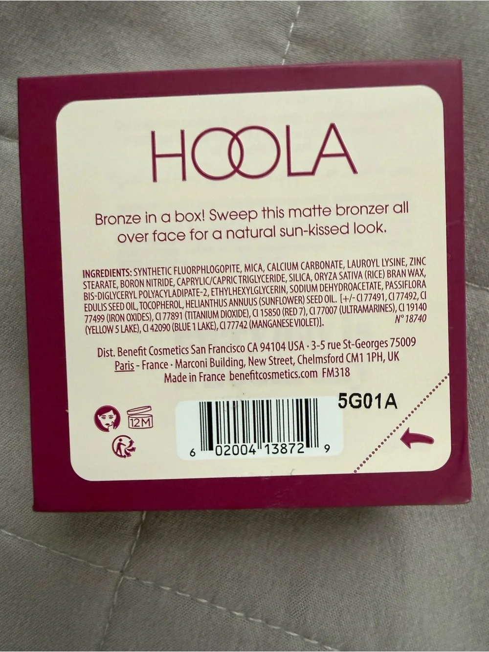Benefit Hoola Powder Bronzer in Deep Berry and Tan Packaging - New, Never Used
